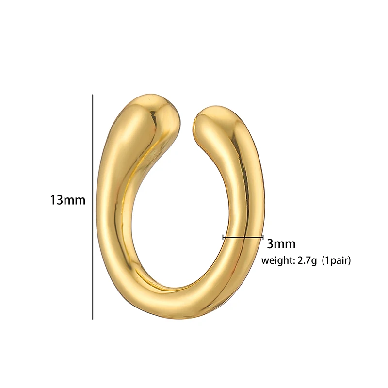Ear Clip Earrings Clip Earrings Ear Clip Ear Accessories Gold Color Round Ear Cuff Clip on Earrings for Women