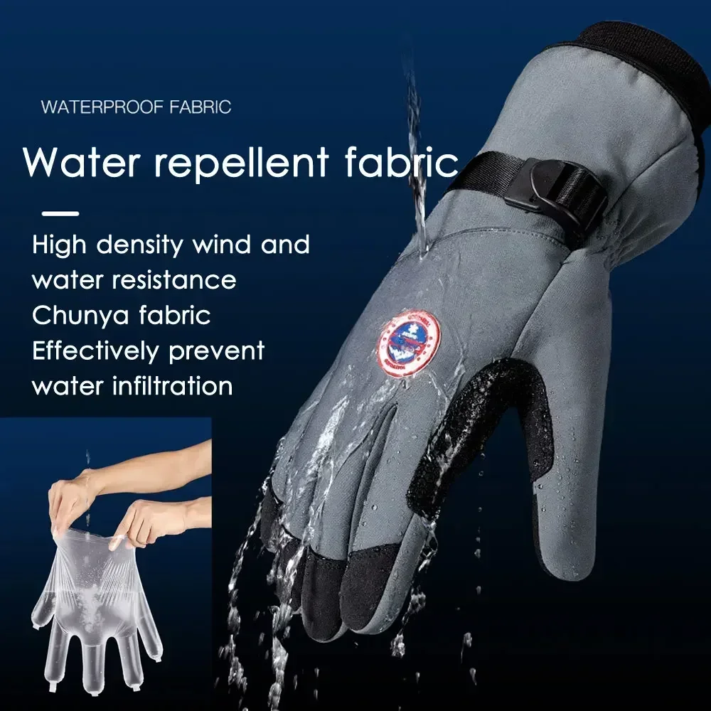 Winter Men Women Gloves TouchScreen Waterproof Windproof Gloves Outdoor Sports Warm Cycling Snow Ski Gloves Full Finger Non-slip 2