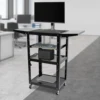 3 Tiers Computerized Mobile Cart Rolling Cart, Cart with Wheels, Heavy Duty Rolling Work Station 2