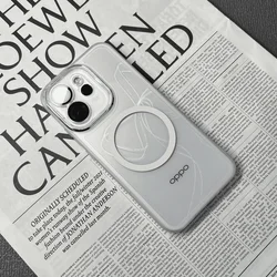 Magnetic Transparent Soft Silicone Case with Lens Protection for OPPO Reno15 FS 5G (White Magnetic)