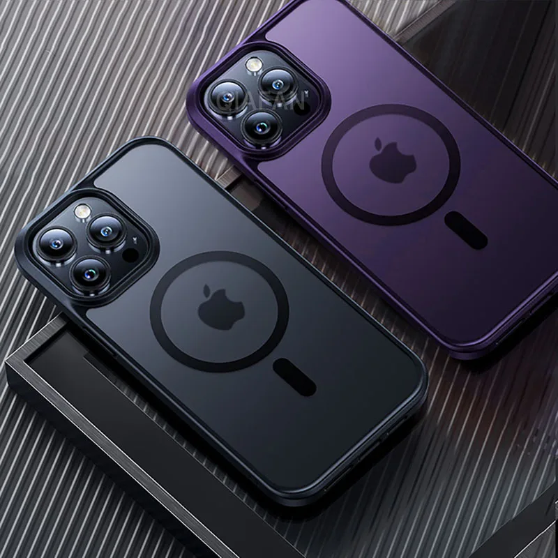 Coque IPhone Noir Mate Haut De Gamme - Anti-choc, Magnétique Pour Charge Sans Fil