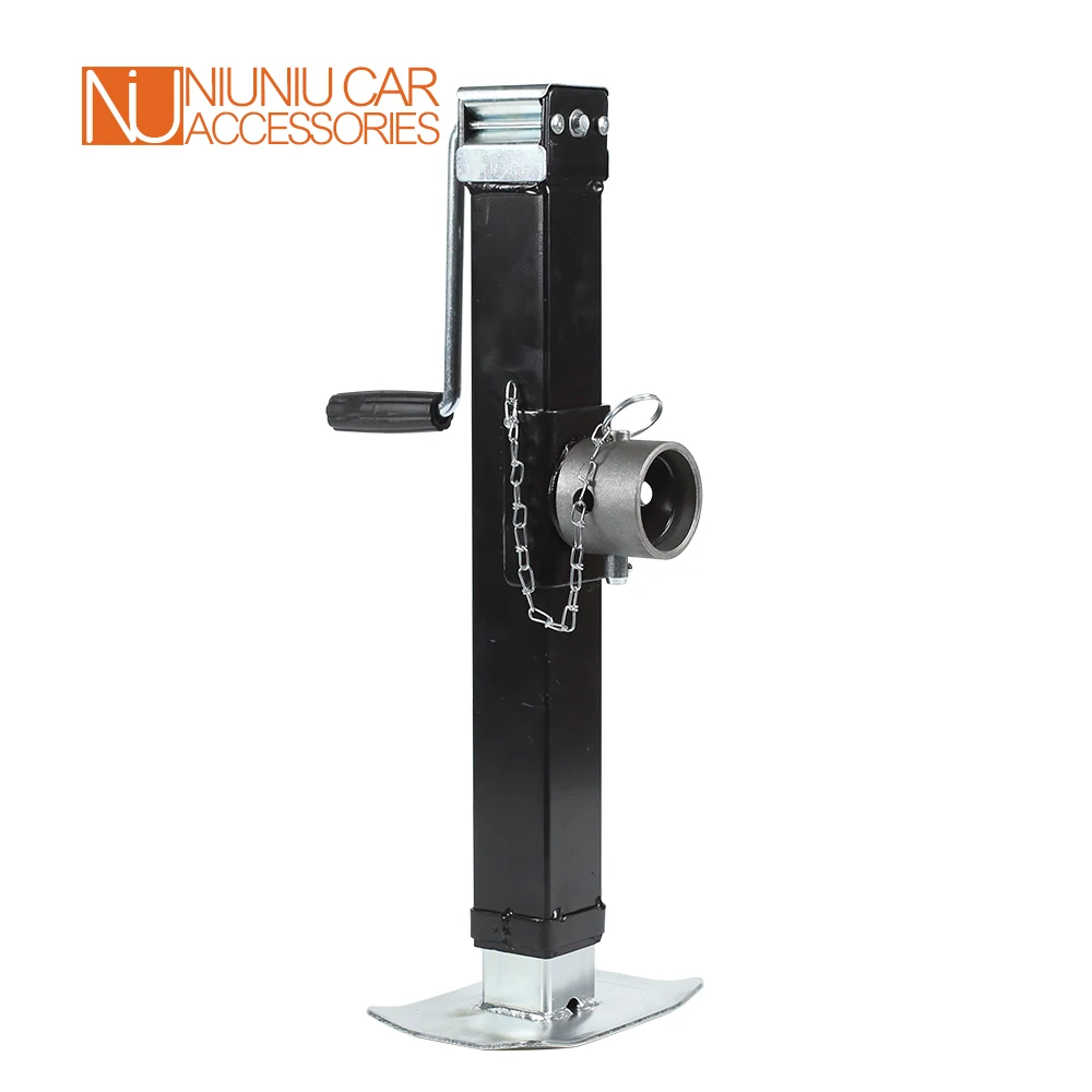 

Heavy Duty CAP 1500KG Side Wind Square Trailer Jack With Fixture Pipe Weld On Drop Leg Corner Steady Parts Accessories
