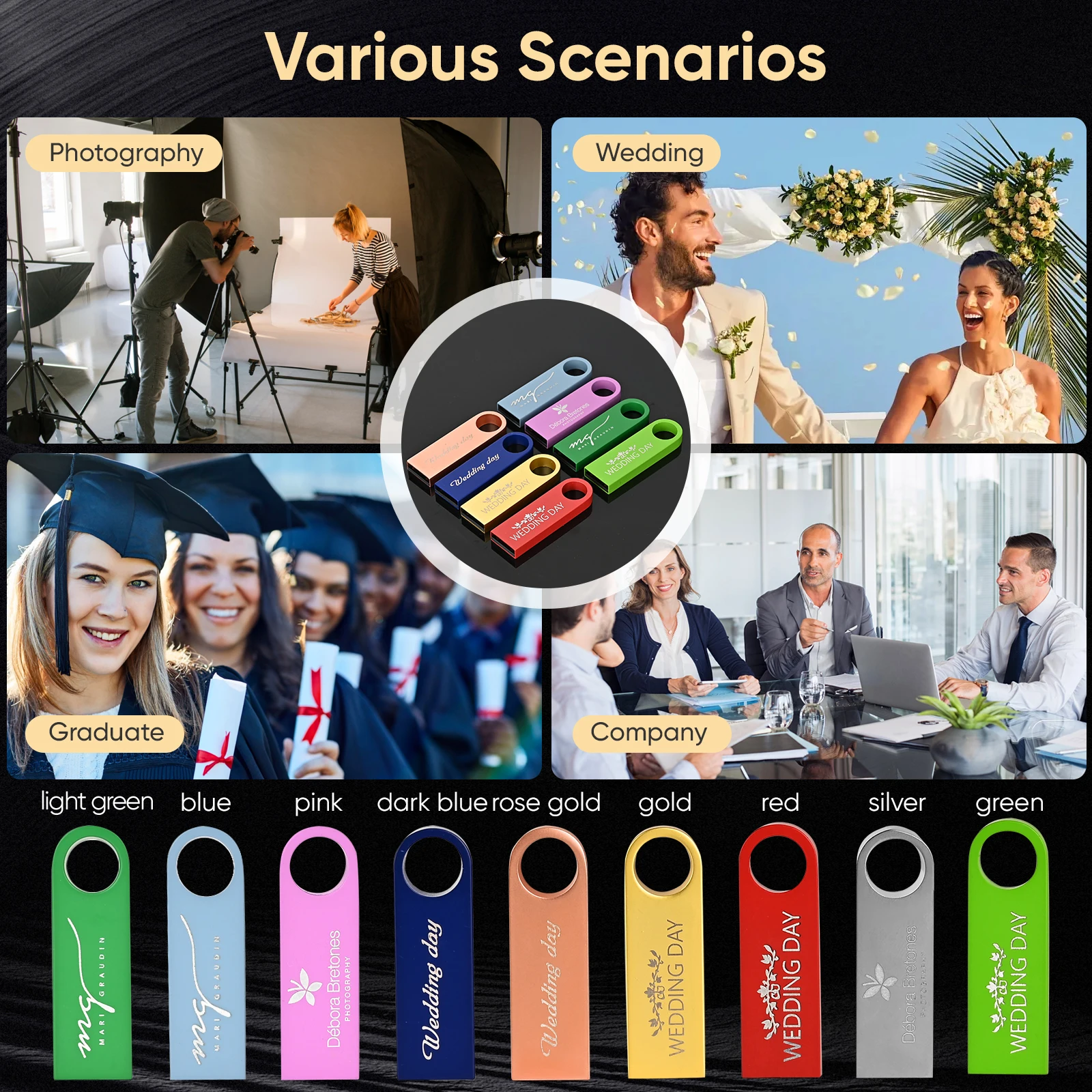50개 묶음 USB 플래시 드라이브 128GB 도매 메모리 스틱 64GB 32GB 무료 맞춤형 로고 펜 드라이브 16GB 창의적인 선물용 펜드라이브 8GB 4GB