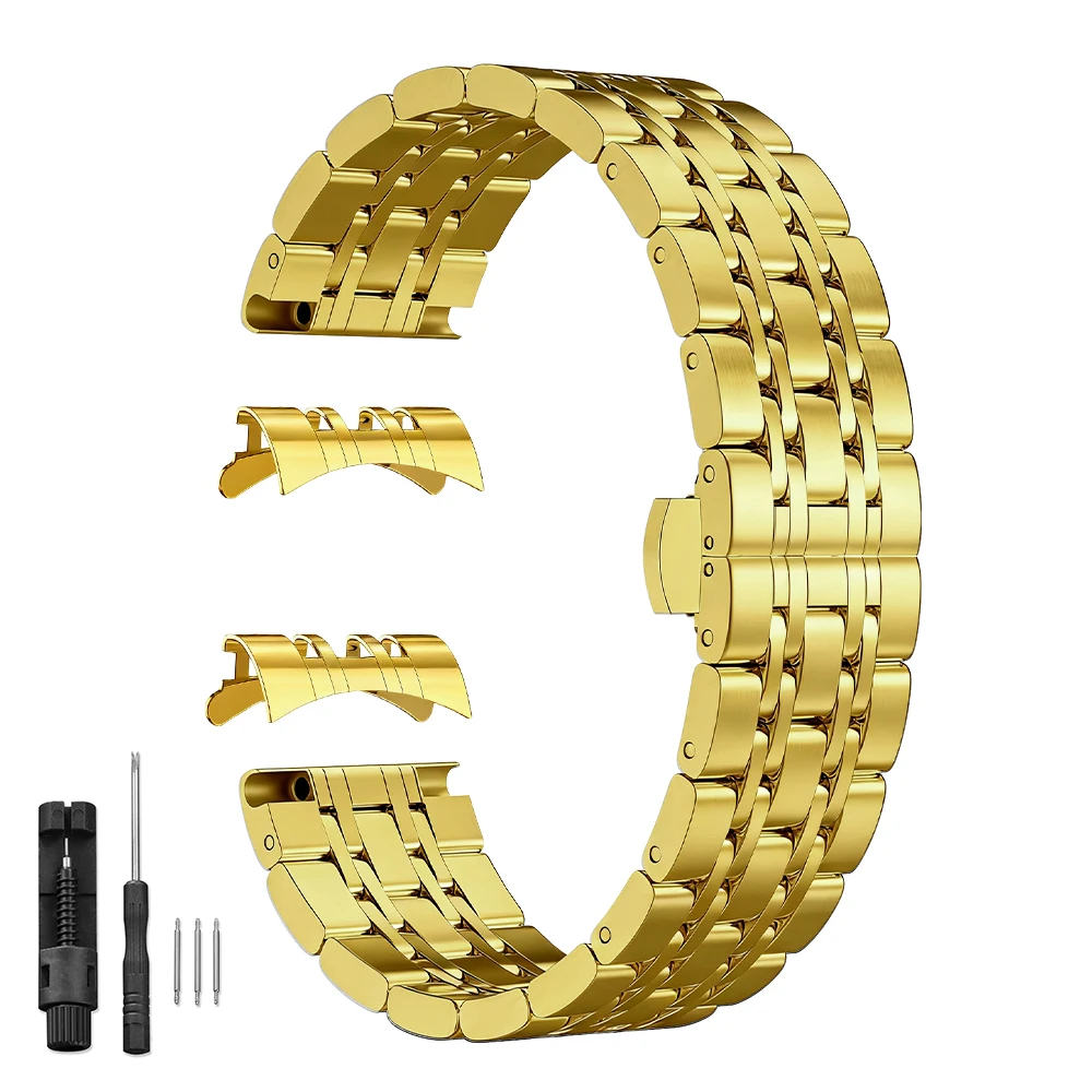 Premium Stainless Steel Smartwatch Replacement Strap - Sleek Metal Band