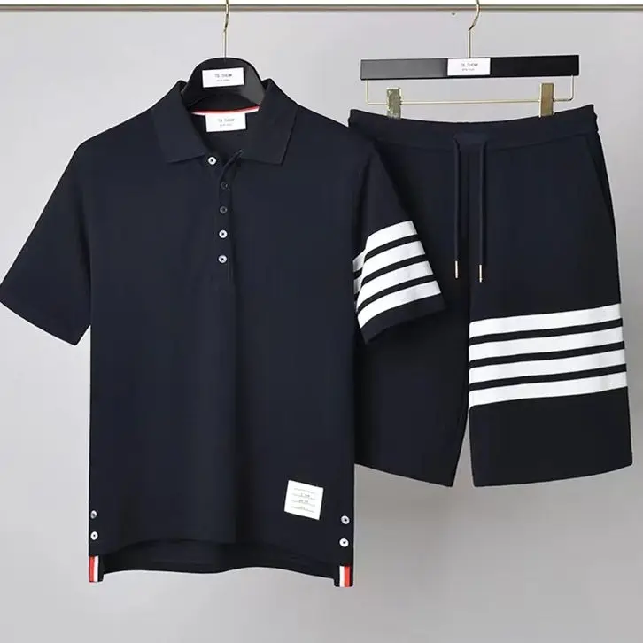 

Men's New Summer Lapel Short Sleeve Suit Pants and Shorts Suit