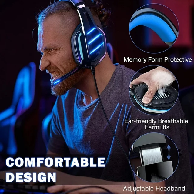 Headset Gamer com Fio LED para uma Experiência de Jogo Imersiva