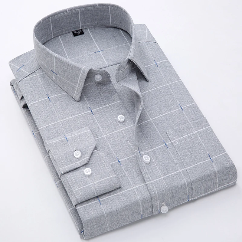 Men Dress Shirt Long Sleeve Printed Tops