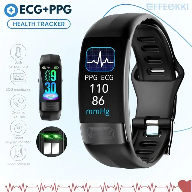 Hartslag Ecg Bloeddruk Ekg Gezondheid Smart Watch Fitnessarmband voor heren met drukmeting Ecg Afstandsarmband