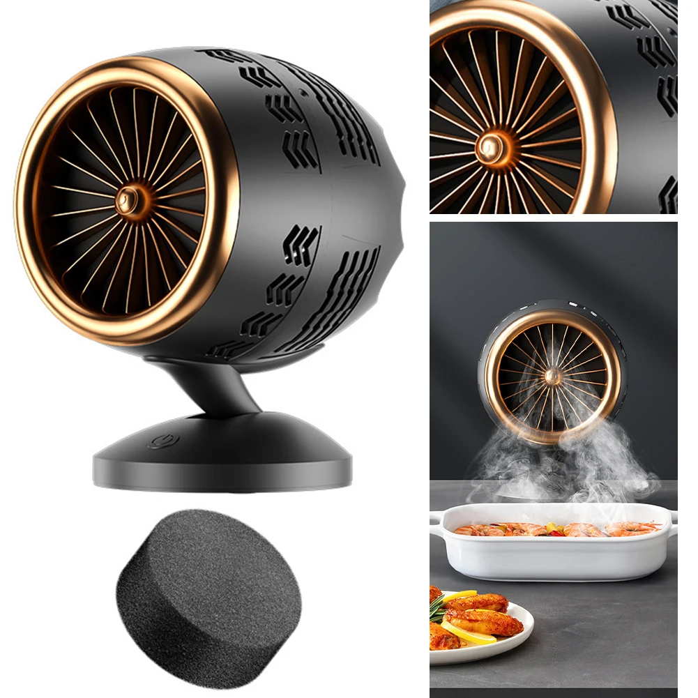 Desktop Range Hood Low Noise Kitchen Exhaust Fan Height Angle Adjustment Cooking Hood for Indoor BBQ Hot Pot