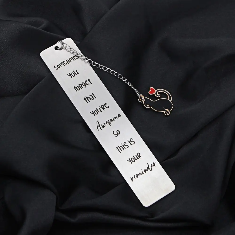 Cartoon Metal Bookmark Stainless Steel Letter Bookmarks for Books Long Chain Cat Pendant Student Stationery Girl School Supplies metal bookmark,bookmarks stationery supplies