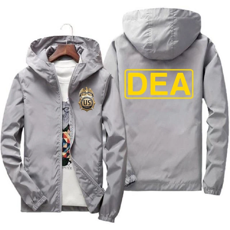DEA 고품질 남성용 얇은 코트 2024 봄 가을 남성 캐주얼 겉옷 프린트 자켓 윈드 브레이커 코트