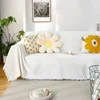 Woven Cotton Sofa Cover Blanket White Grey Sofa Towel for Living Room Furniture Decor Tapestry Couch Cover 3