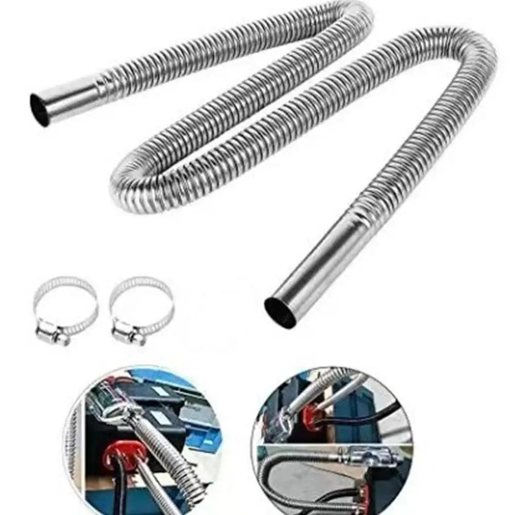 100/120/250cm Steel Exhaust Pipe Air Parking Gas Diesel Vent Hose Truck Car Car Tailpipe Accessories Heate S2S0