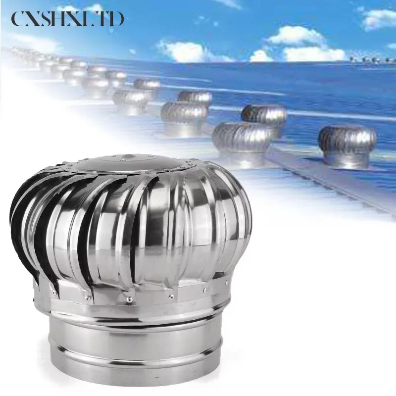 304 Stainless Steel Roof Ventilator Wind Turbine Air Vent Attic Ventilator 110mm 150mm 200mm Roof Ventilation Fan Pipefit roof ventilator
