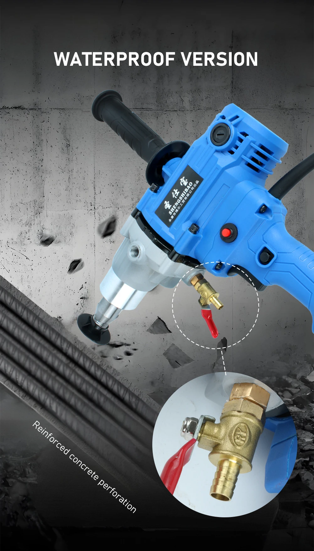 Electric Diamond Core Drill 4300W/4780W Heavy Duty Electric Mixer High Power Pai