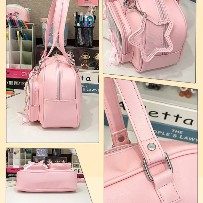 JIAERDI Transparent Japanese Silver Ita Bag Purse Women Harajuku Aesthetic Leather Shoulder Bags Hot Girl Handbag Bolsos De Muje