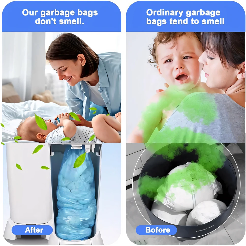 Diaper Pail Refills Diaper Pail Refill Bags Compatible with Diaper Genie Munchkin Dekor Angelcare Tommee Tippee and Playtex Pails
