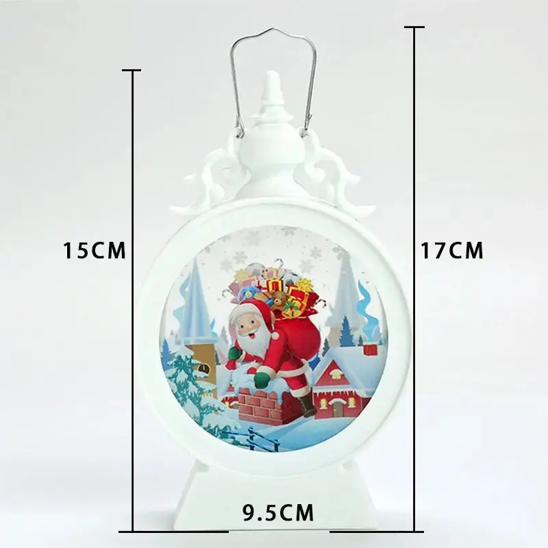 1pc Christmas Round Night Light Desktop Electronic Candlestick Light Holiday Window Decor Ornament Battery Powered No Plug