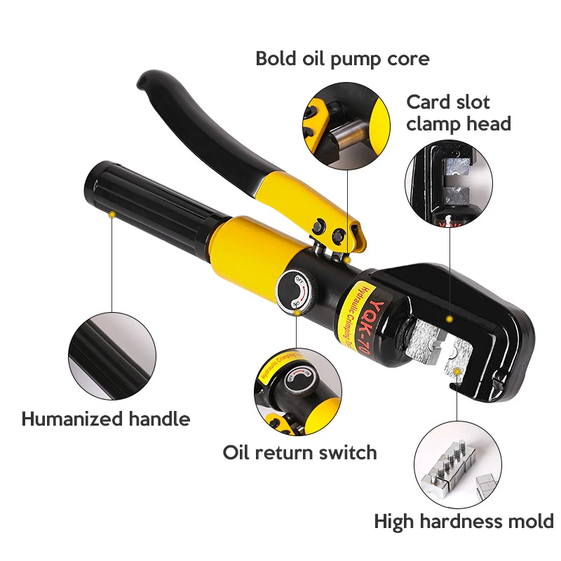 Hydraulic Crimping Tool Cable Lug Crimper Plier Hydraulic Compression Tool YQK-70 4-70mm 2 Pressure 5-6T ES and RU warehouse 5