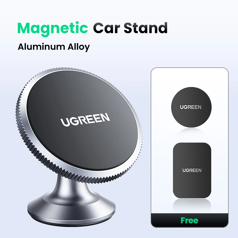 Accessoire téléphonie pour voiture Ugreen Support Téléphone Magnétique  Voiture en Aluminium Support Voiture Aimanté 360 Degrés Rotation