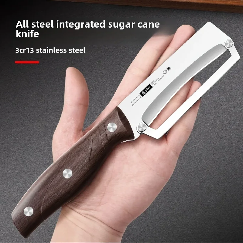 Stainless steel peeler with wooden handle for peeling and slicing fruits and vegetables | Durable and smooth operation 1