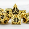 7Pcs/Set DND Hollow Copper Metal Dice D&D Used For Dungeon and Dragon Table Role Playing Game Dice D+D Polyhedral Dice RPG MTG 4