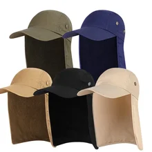 

2022 Fishing Hat Sun Visor Cap Hat Outdoor UPF 50 Sun Protection with Removable Ear Neck Flap Cover for Hiking Camping Cycling