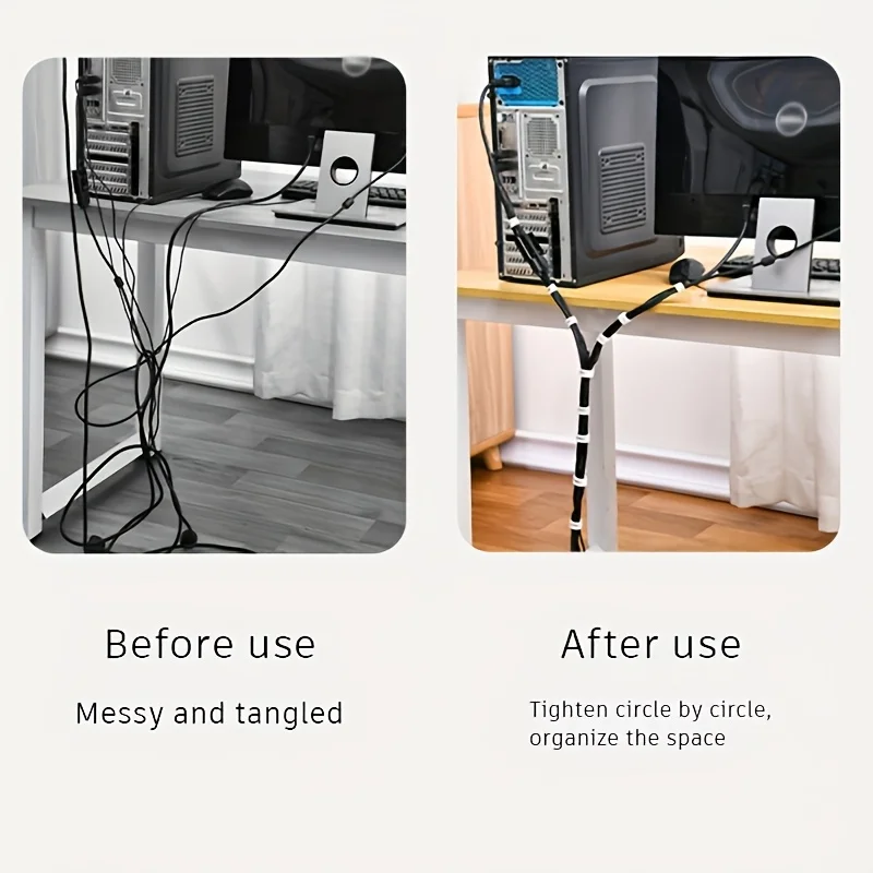 1-50m Velcros Cable Organizer USB Tie Cord Desk Computer Management Tape Ties Earphone Wire Holder Winder Phone Hook and loop 5