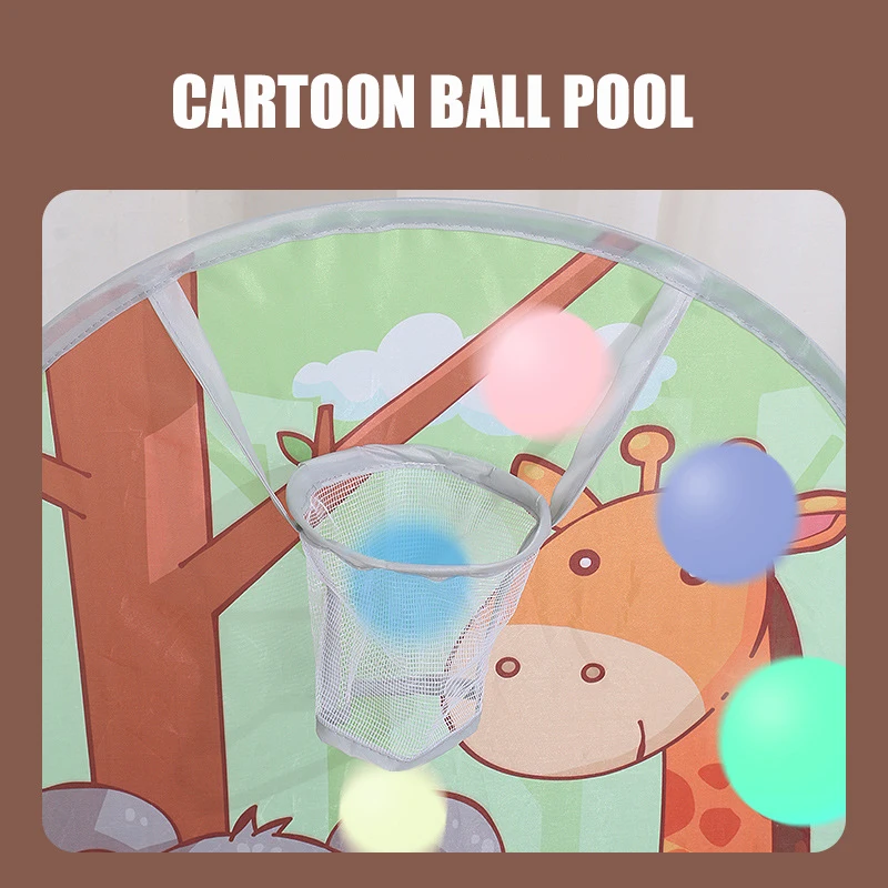 1.2M Kids Playpen Playground Baby Ball Pit Balls Dry Pool with Basketball Hoop Children's Tent Park Portable Kids Balloons Toys 3