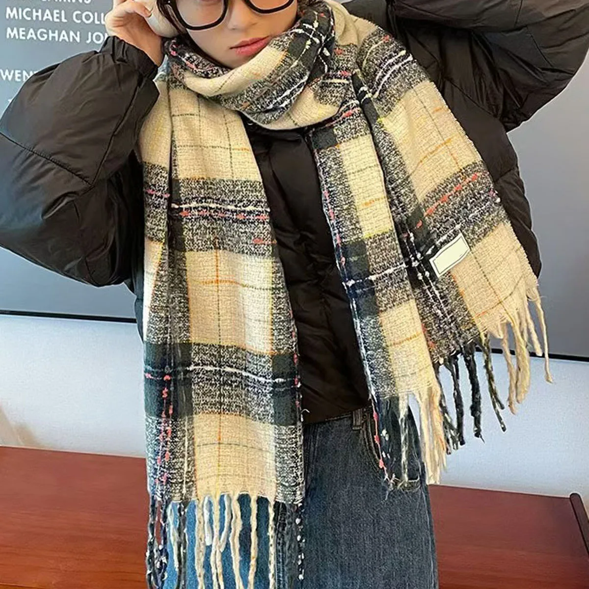 FKYBDSM Scarf Pashmina Shawls Wraps Of Evening Dresses Travel Office Winter Wedding Cashmere Feel Large Scarves