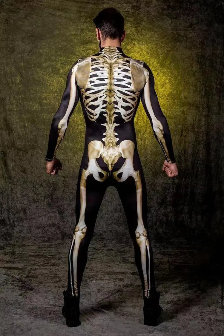 Cosplay Costume Skeleton Skull Digital Printing Women's Tight Halloween Party Jumpsuit Cosplay Costume Zentai Bodysuit Outfits