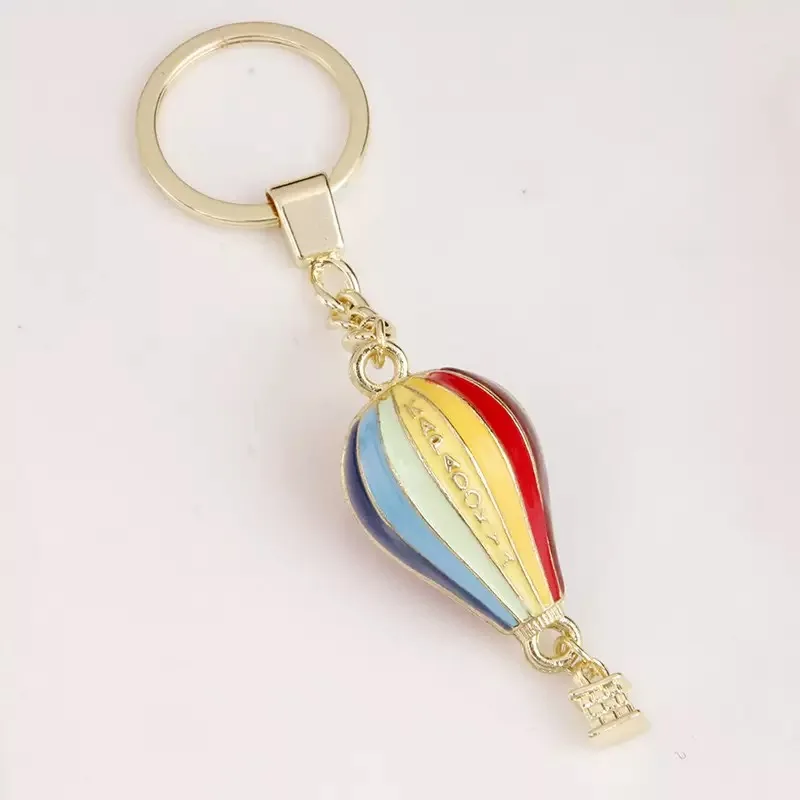Metal Hot Air Balloon Keychain Pendant Travel Accessory