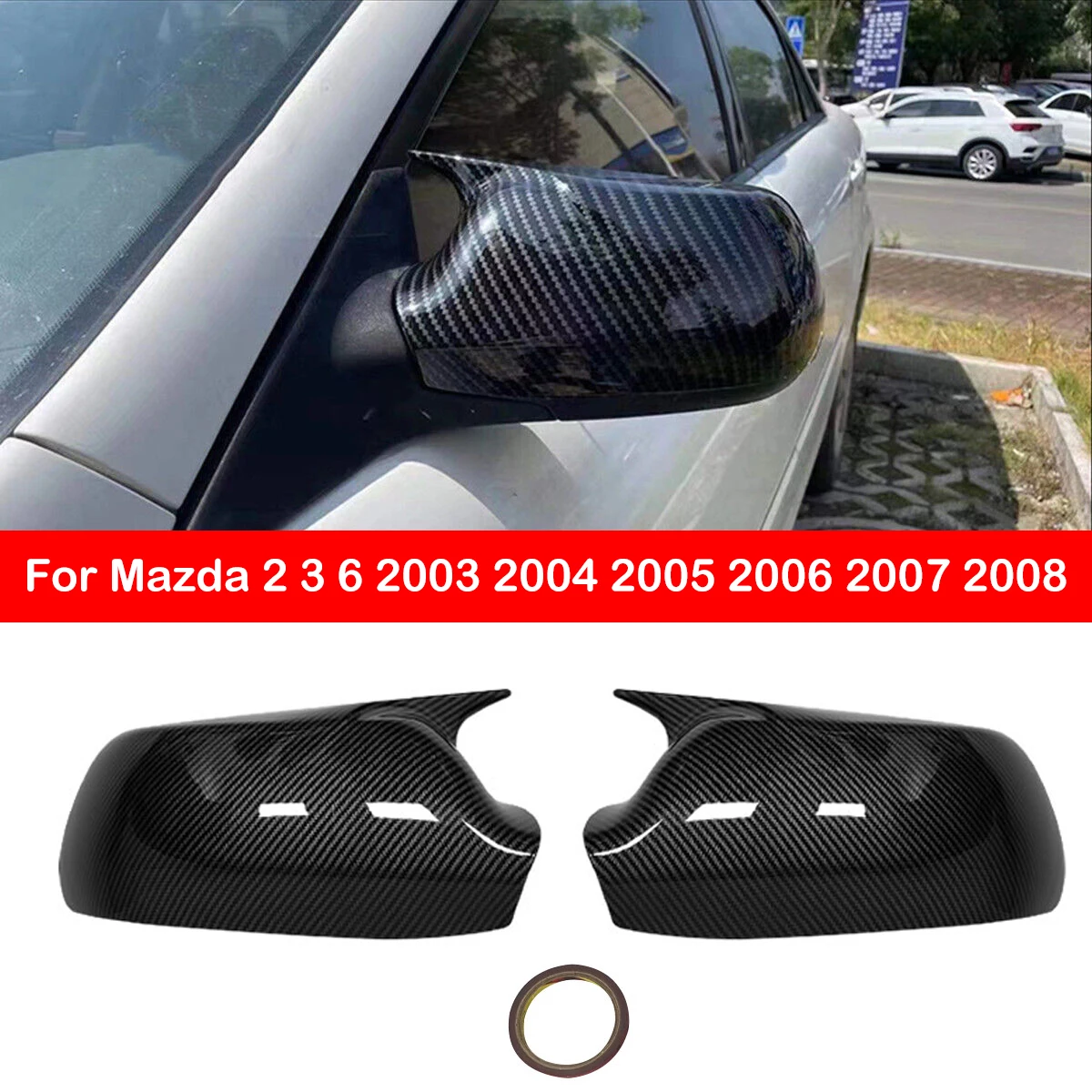 Cornice Copri Specchietto Retrovisore Nero Per Ford Fiesta MK7 (2008-2017) E B-Max (2012-2018) - Lato Sinistro