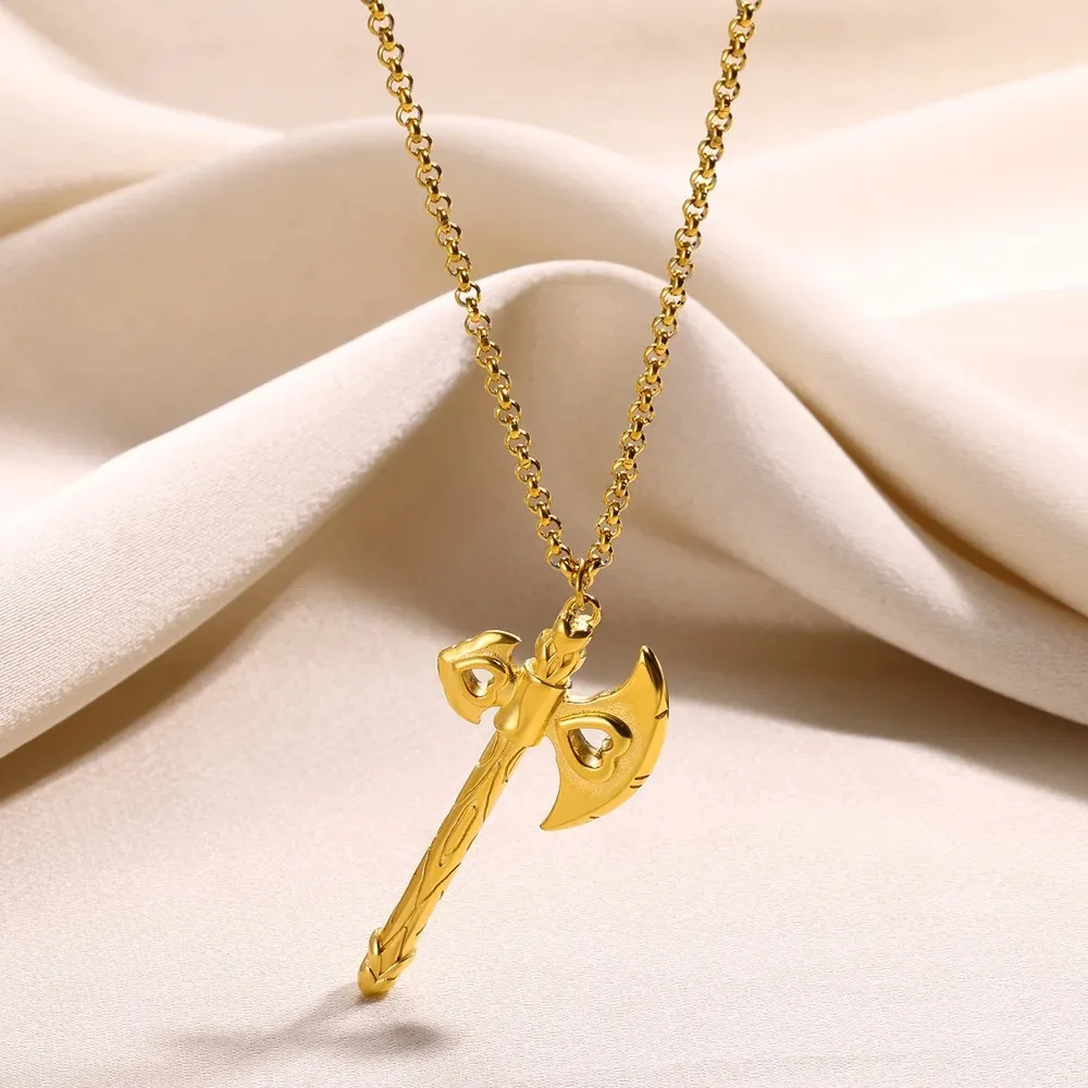 Stainless Steel Hollow Love Ax Necklaces For Women