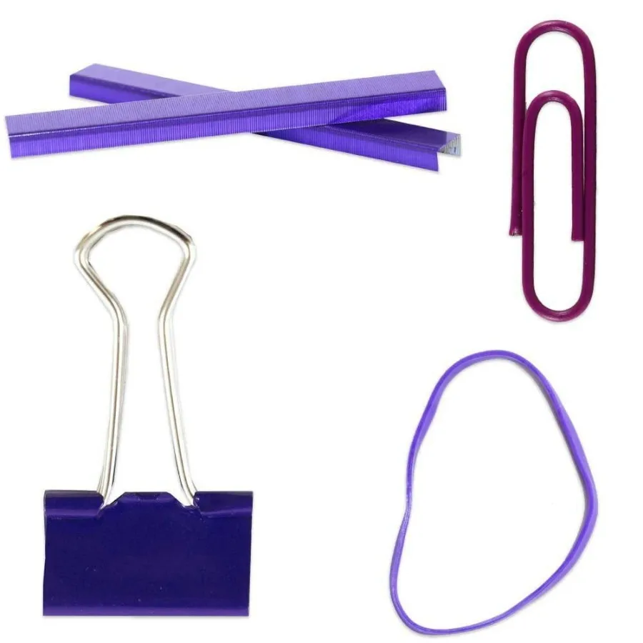 Purple Desk Supply Set for Office Organization