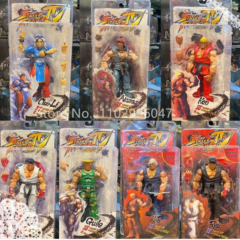 

16cm Street Fighter Neca Ryu Ken Chun Li Guile Gouki Anime Figure Game PVC Action Figurine Collectible ornaments Movable Model