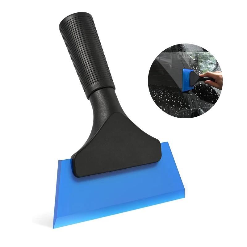 1Pc Car Window Squeegee Silicone Ice Scraper Water Blade Wiper Windshield Glass Cleaner with Handle Snow Cleaning Tint Tool