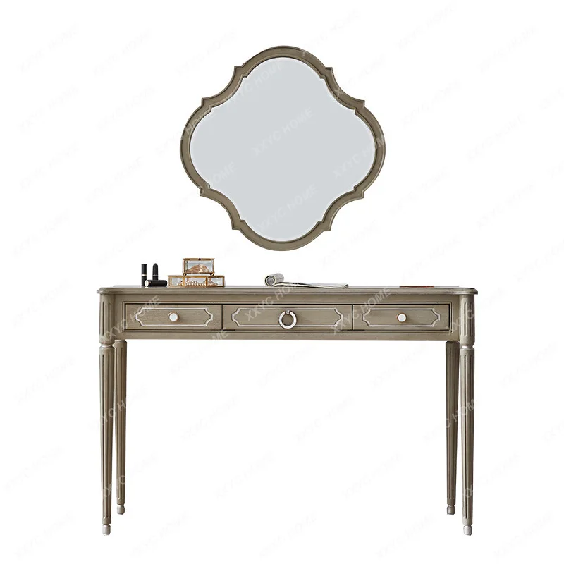 

Dressing Table Bedroom Modern Minimalist 1 M Solid Wood Dresser Storage Cabinet Integrated American Light Luxury Makeup Table