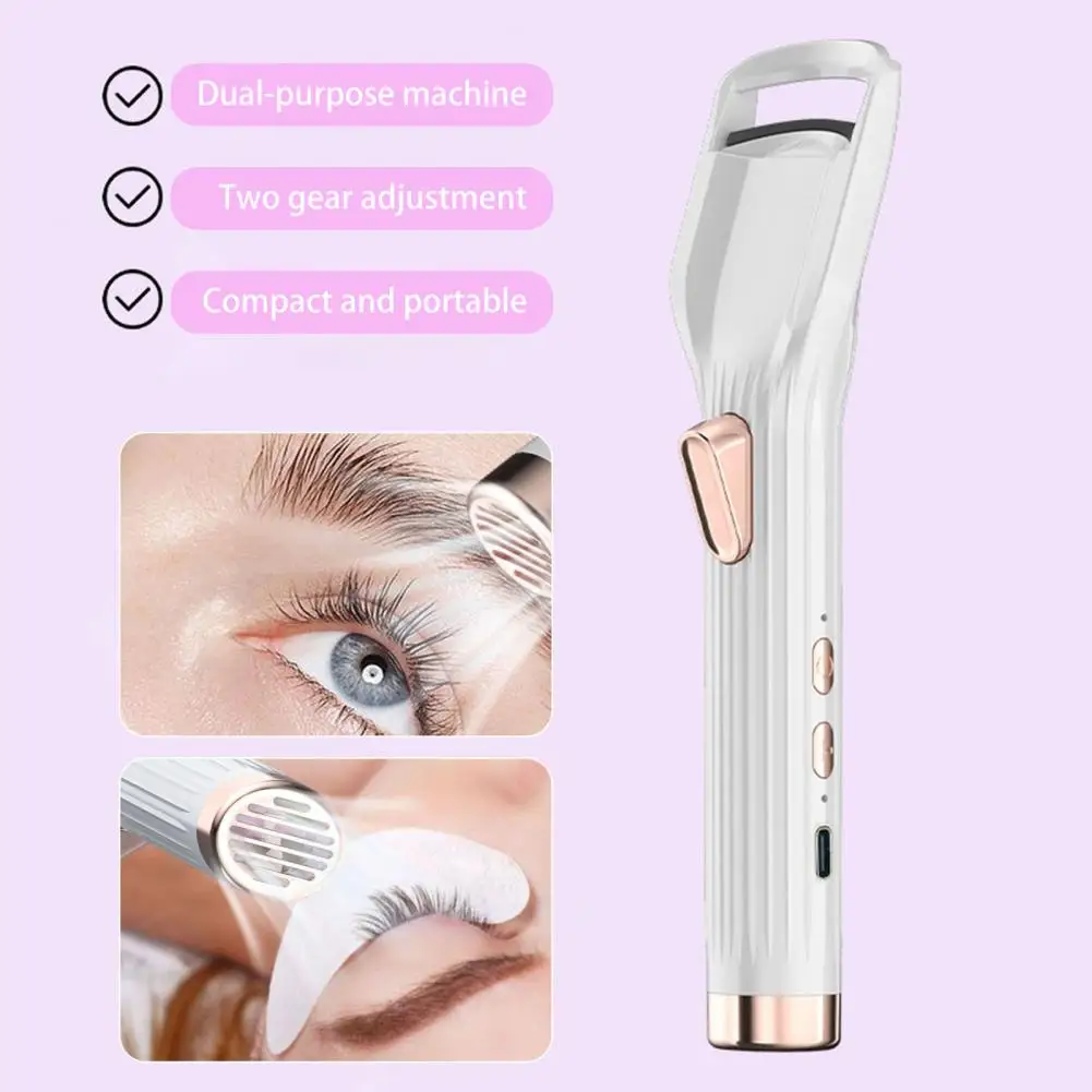 

Travel Eyelash Curler Portable Electric Heated Eyelash Curler with Fan Usb Rechargeable 2-in-1 Multifunctional Tool for Quick