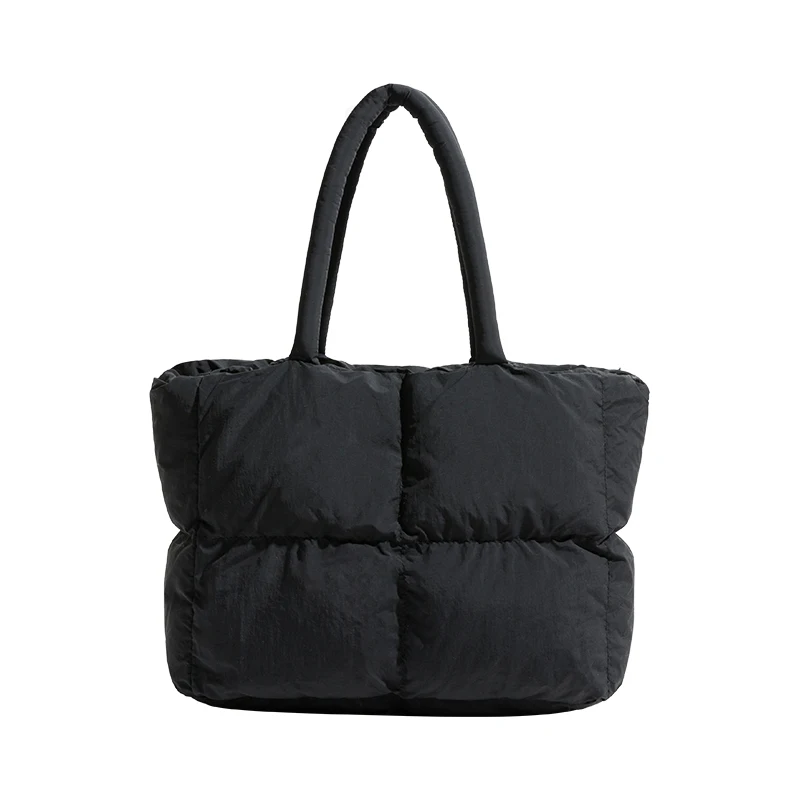 Pikowana torba puchowa dla kobiet prosta bawełna japońska wyściełana torebka na ramię duża codzienna poduszka portmonetka zimowa
