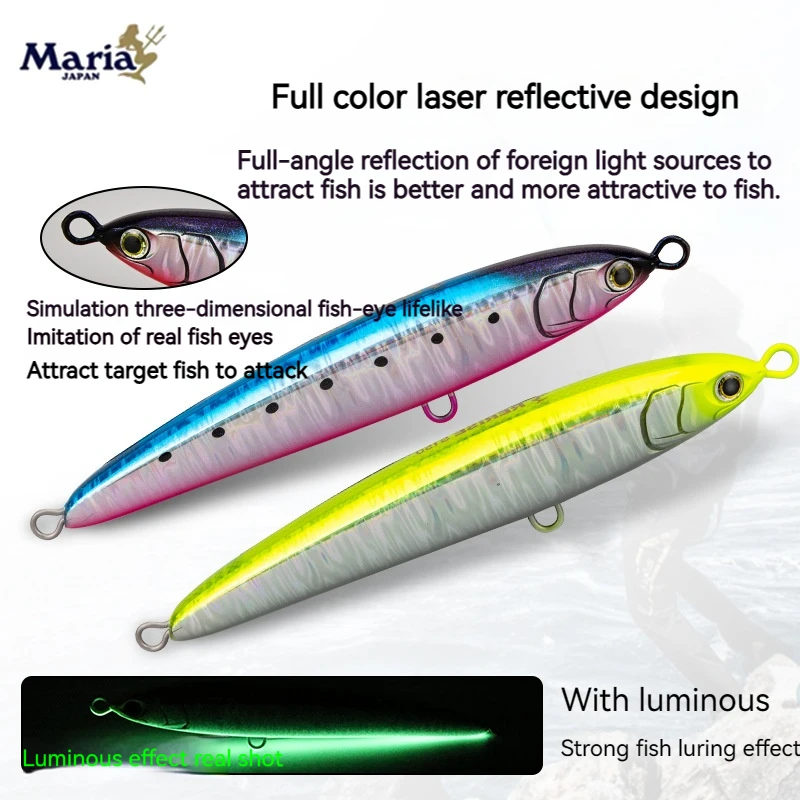 

2024 Models Of Japan Maria High-Quality Pencil Sea Fishing Bait Quickly Sink Japan Imported Large Gt Gold Gun Special