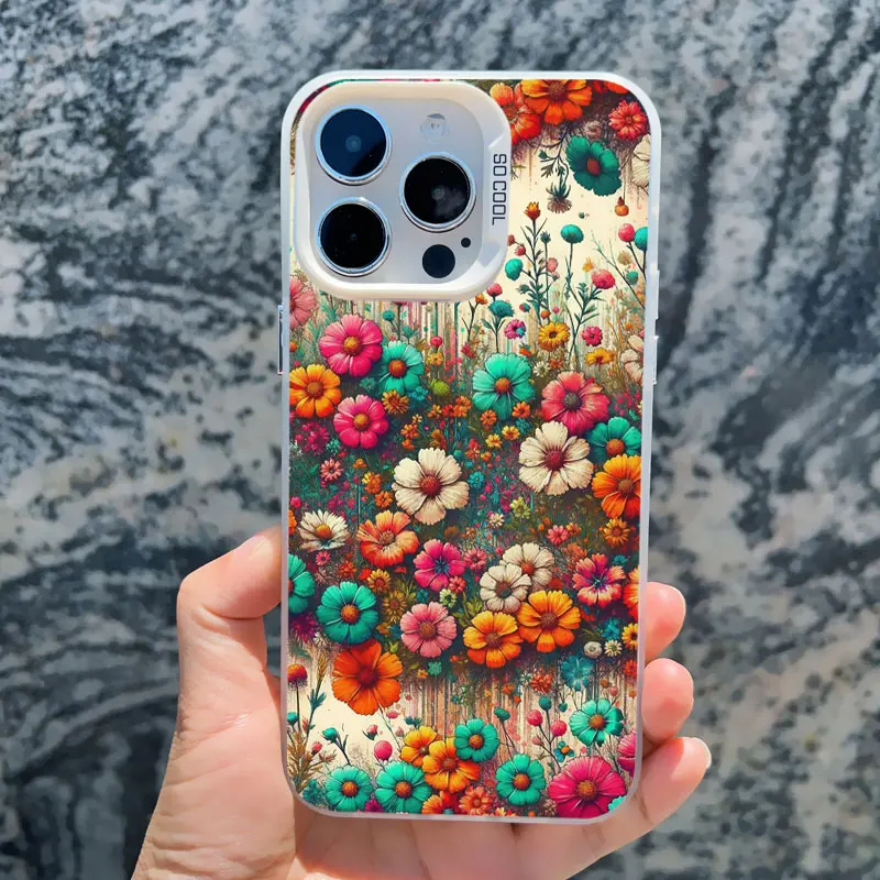 Wunderschöne Blumen-Laser-Handyhülle für iPhone 15 11 12 13 Mini Pro Max 17 16 14 Plus Pro Max 15 Plus Stoßfeste Rückabdeckung Fundas – Detail 4