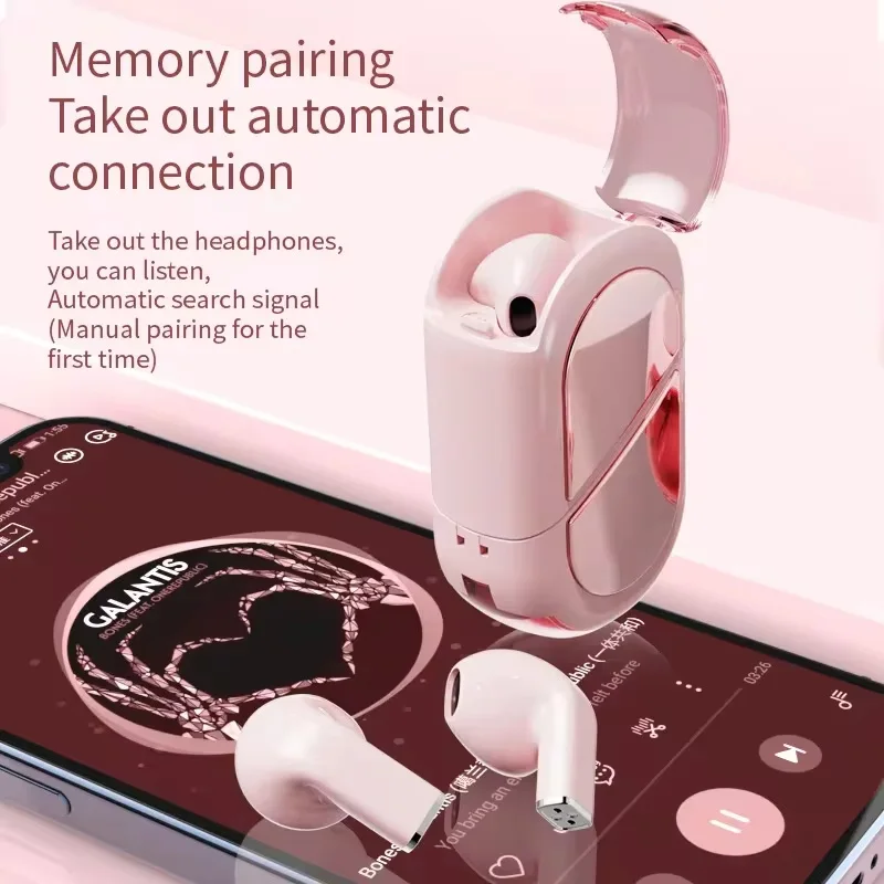 K520 Rotatable Heart-Shaped Bluetooth Earbuds
