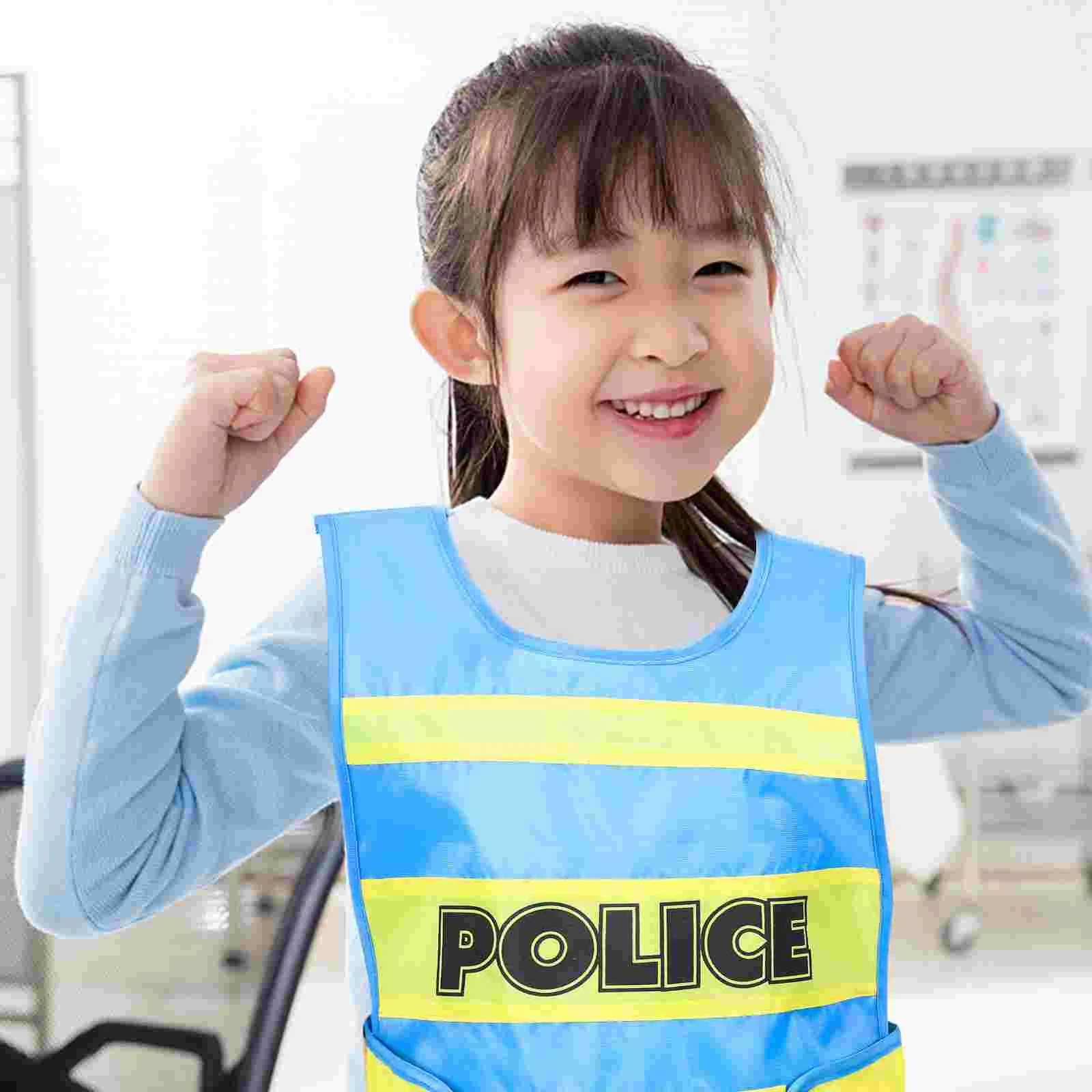 Police Costume Toddler Cosplay Vest for Boys Kids Clothing Makeup Props Children Fabric