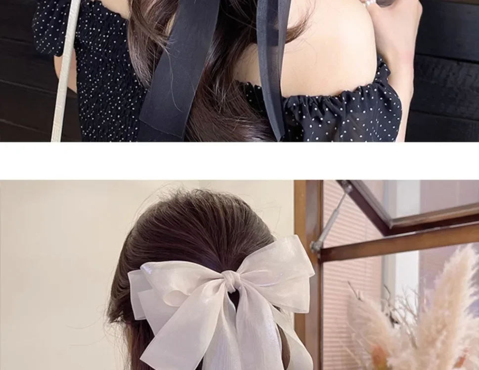 Koreanische Große Schleifen-Haarspangen Elegante Damen-Haarklammern Mädchen Mode-Kopfschmuck Mädchen-Haaraccessoires – Detail 13