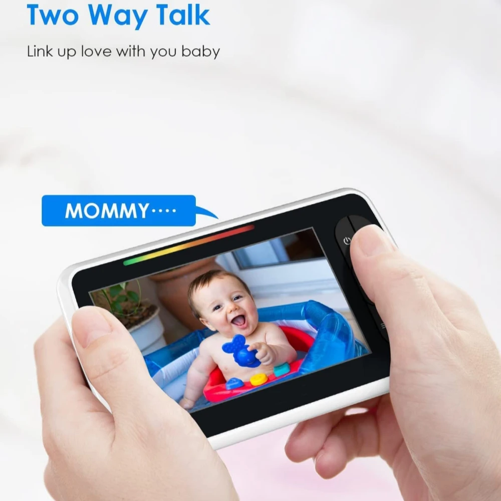 5 inch HD Video Baby Monitor With Camera And Audio 1200mah Battery 2.4GHz Wireless Intercom Audio Temperature Sensor Lullaby - Image 4