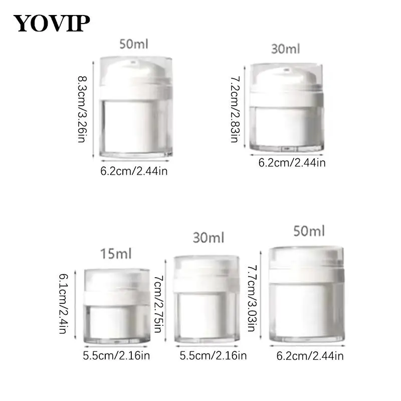 화장품 에어리스 펌프 항아리 빈 아크릴 크림 리필 캔, 진공 병 용기, 휴대용 여행 도구, 15g, 30g, 50g, 1 개