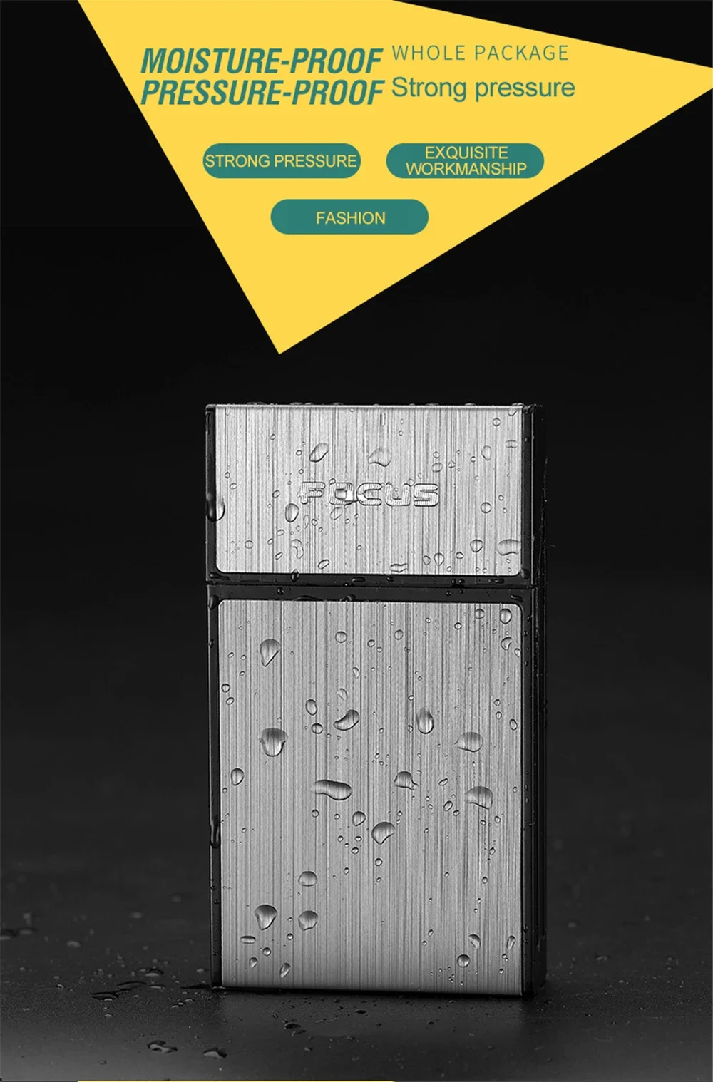 Description Picture 5 of itemSlim 100mm Metal Portable Cigarette Box 20pcs Capacity Cigarette Case Cigar Tobacco Holder Pocket Box Smoking Accessories Gadget
