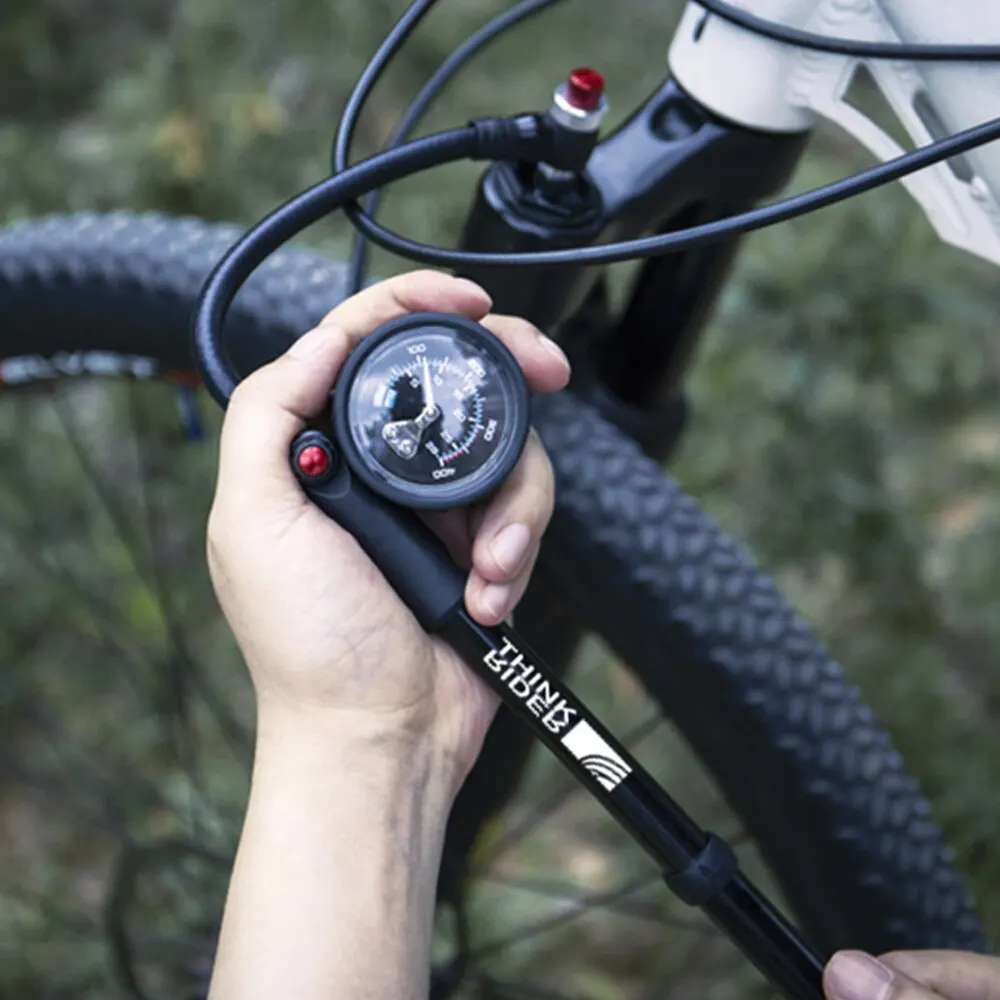 High-Pressure Portable Bike Air Pump with Gauge