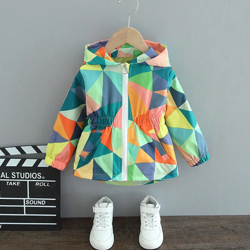 Spring Summer Coat Autumn Girls Fashion Thin Flower Hooded Jacket Baby Kids Children Sweet Coat Toddler Clothes Girls Coat Child